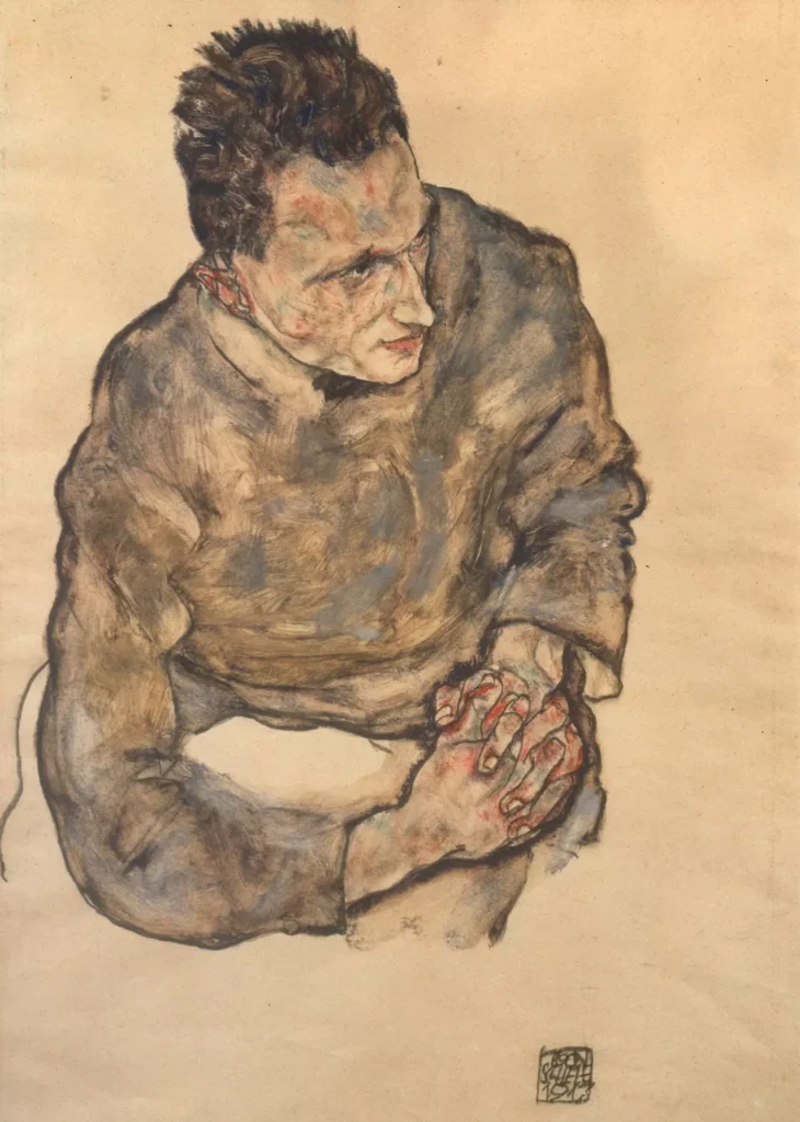 Egon Schiele, Portrait of Karl Grünwald, 1917, oil on canvas. Toyota Municipal Museum of Art, Nagoya