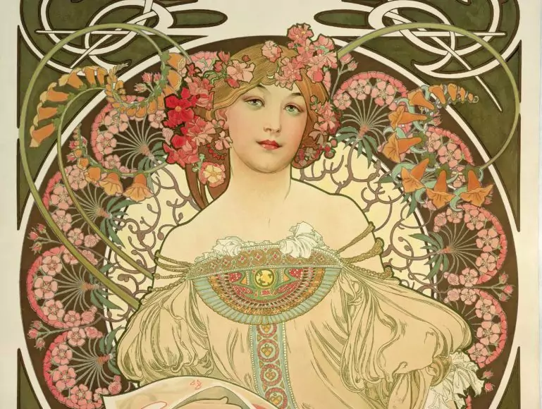 Alphonse Mucha, Daydream (Rêverie), 1897, color lithograph