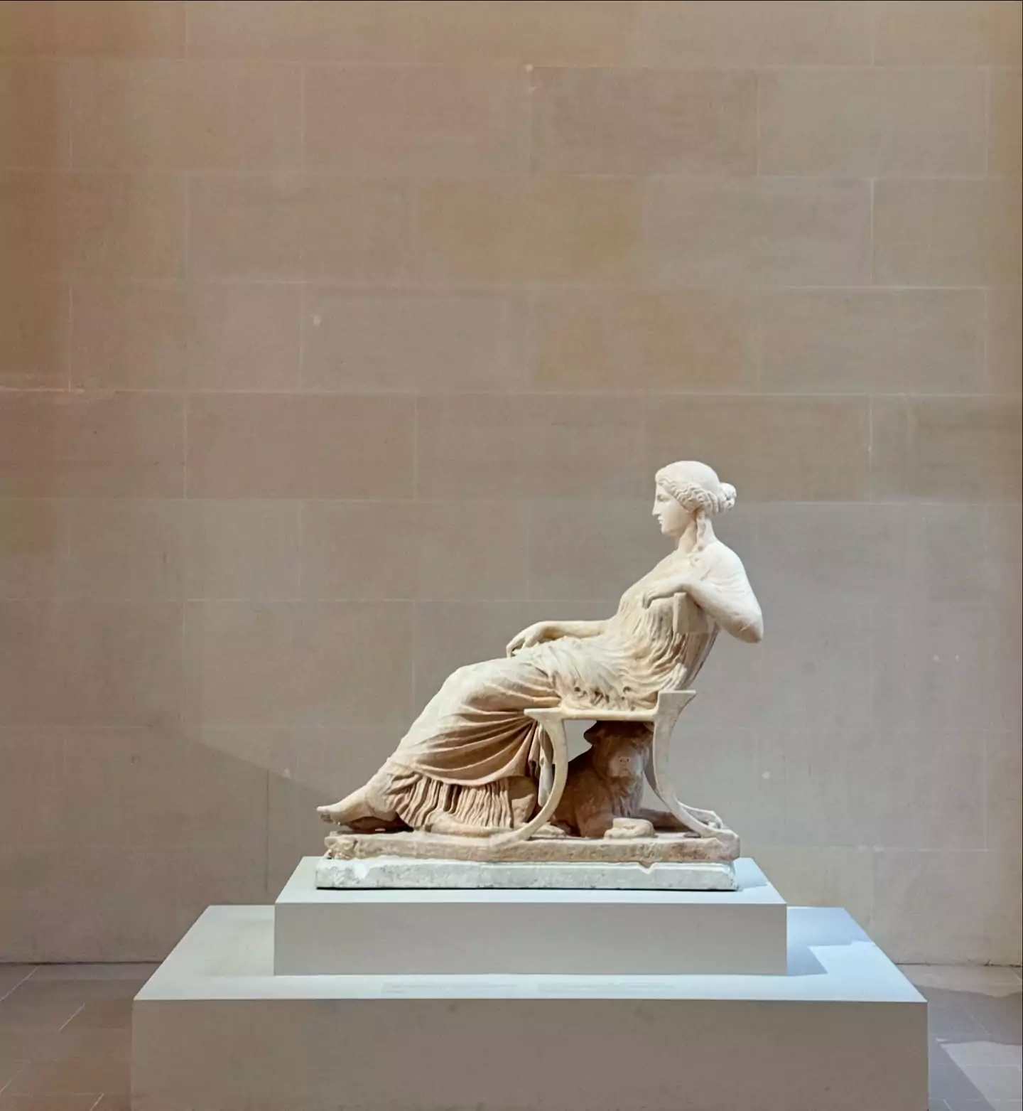 Roman statue, Goddess Hygieia, c.160 CE, based on a work made by Pheidas around 430 BCE for the Acropolis in Athens