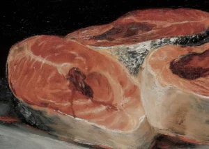 Francisco Goya, detail, Still Life Three Salmon Steaks, 1808 - 1812, Oskar Reinhart Collection, Winterthur (Switzerland)