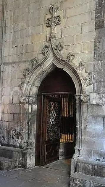 Gothic gates of the Barcelona Cathedral