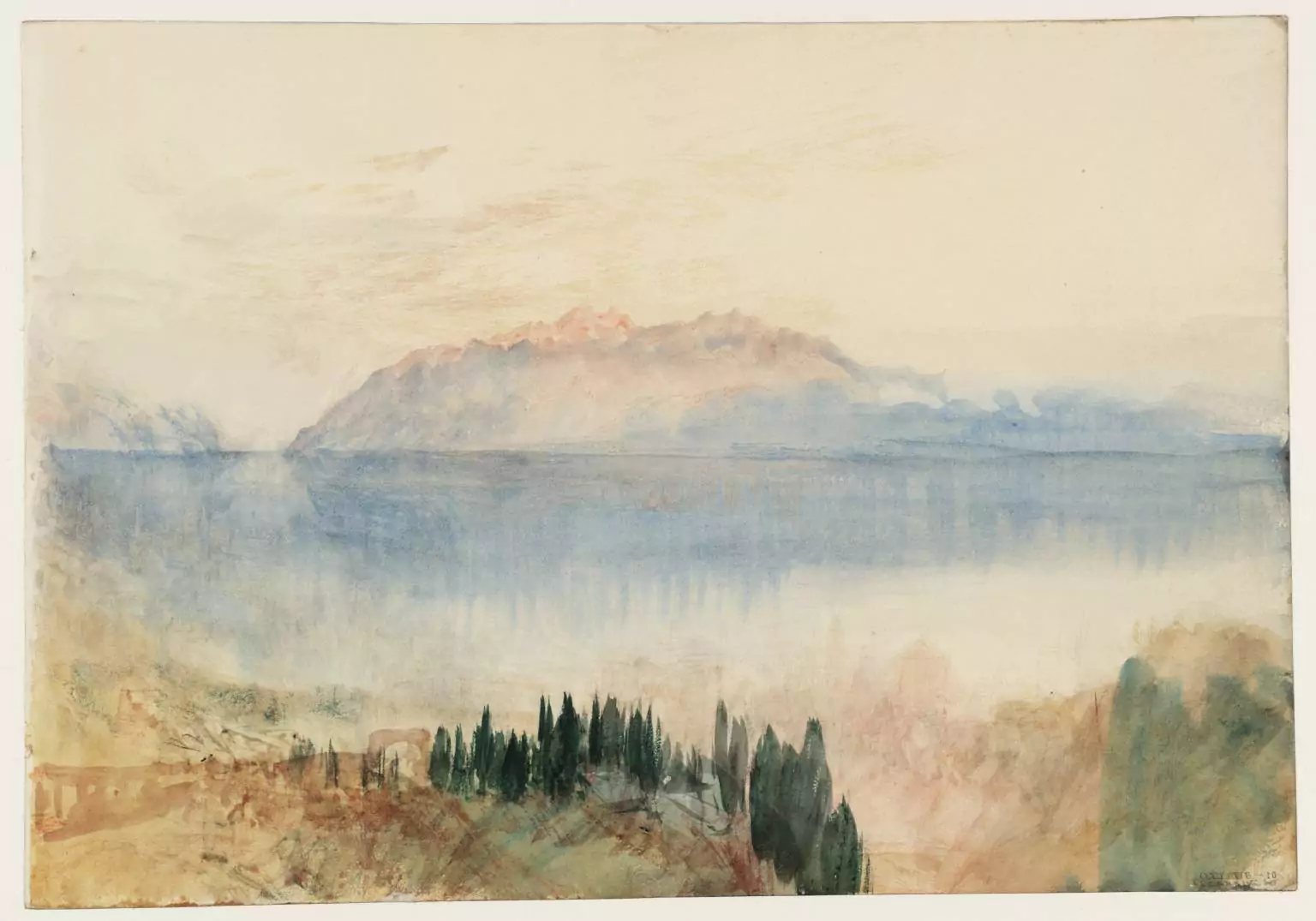 J.M.W. Turner, Lake Geneva, with the Dent d’Oche, from above Lausanne, c. 1841