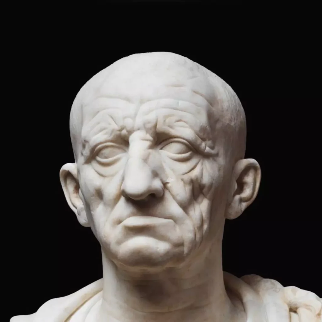 Old Man of Otricoli, Roman marble bust, 130 B.C.E., photos copyright Fondazione Torlonia