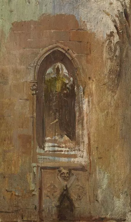 Pablo Picasso, Detail of the cloister of the Barcelona Cathedral 1896. Oil, board. (22.1.x13.8)