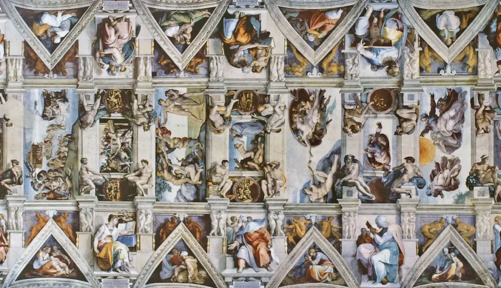 Sistine Chapel ceiling by Michelangelo Buonarroti, 1508-1512.