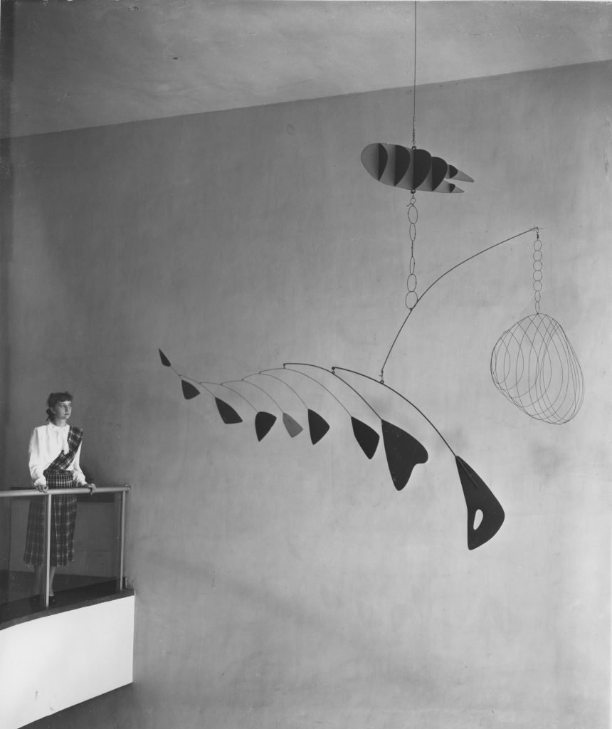 Historical photo, Alexander Calder’s “Lobster trap and fish-tail”, 1949